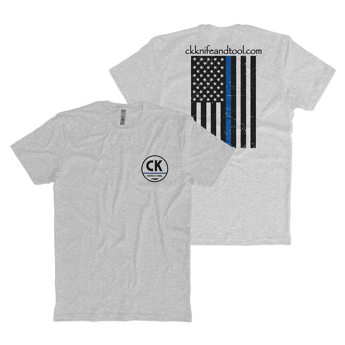 S / Heather Grey/Blue Stripe