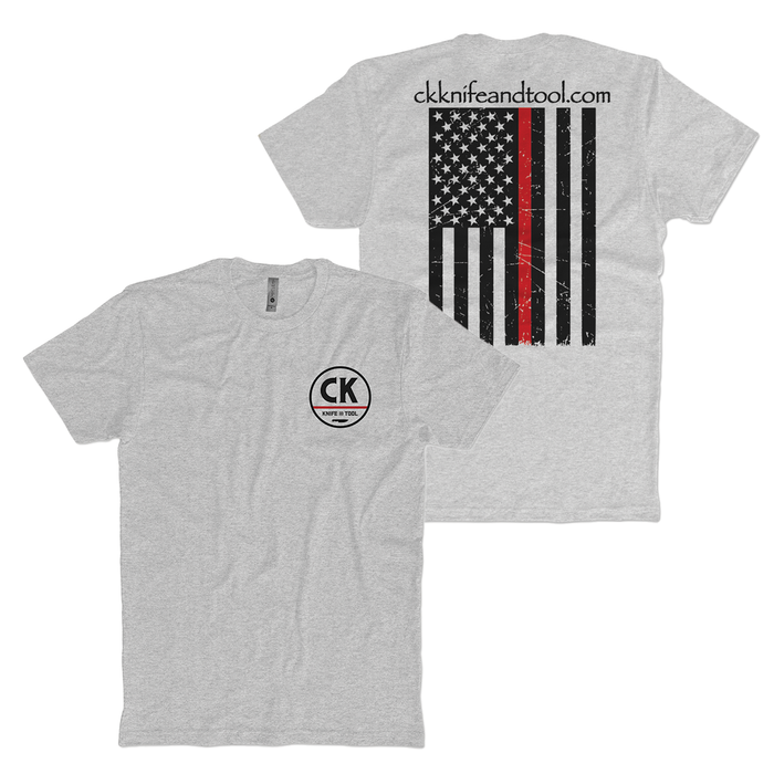 S / Heather Grey/Red Stripe