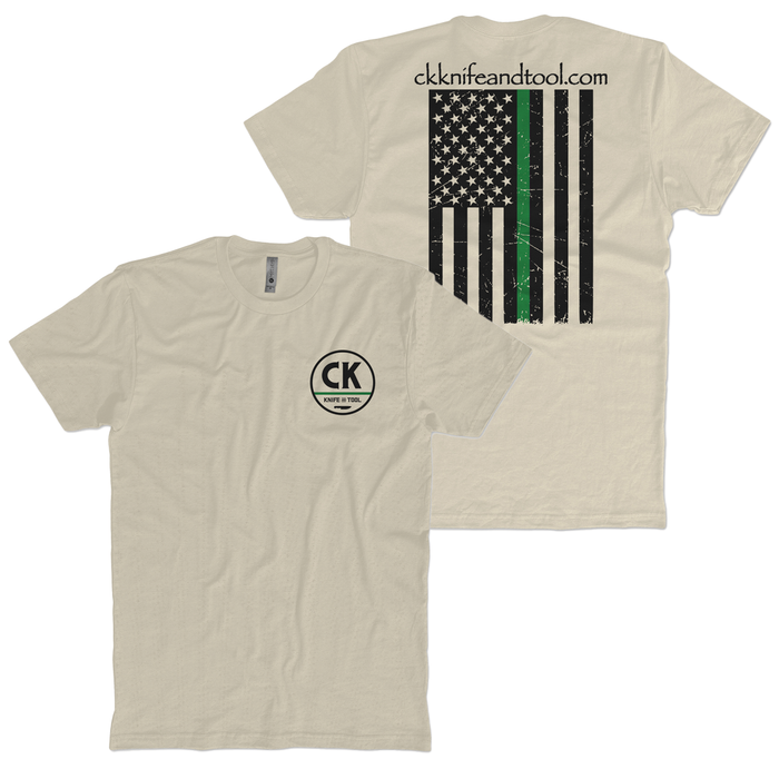 S / Cream/Green Stripe