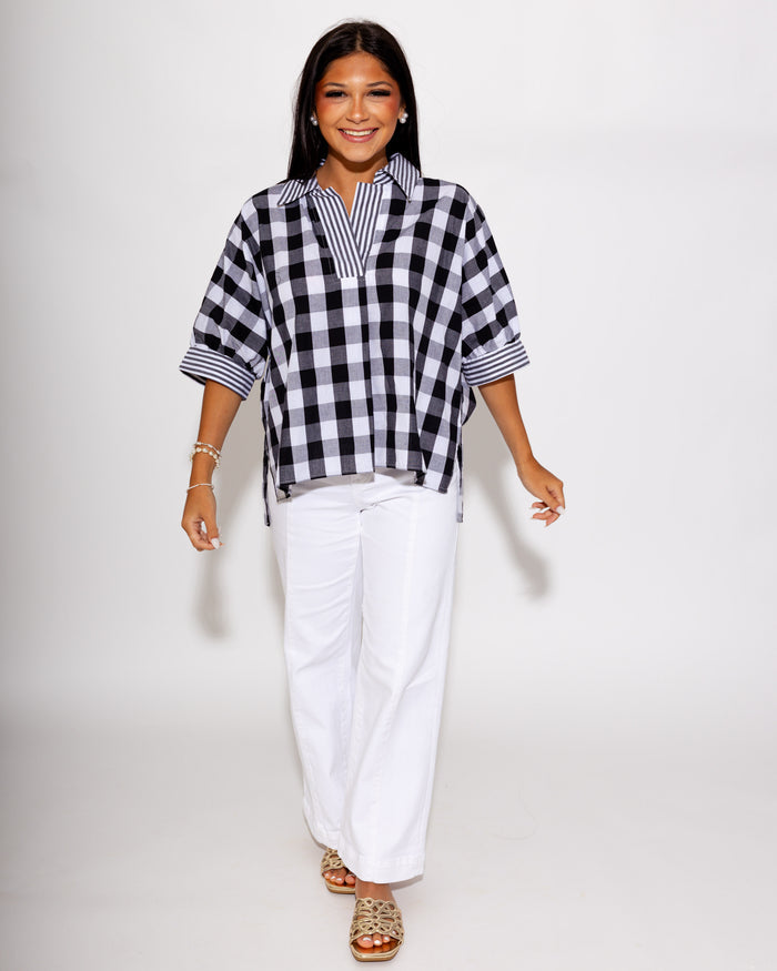 Classic Gingham Collared Top