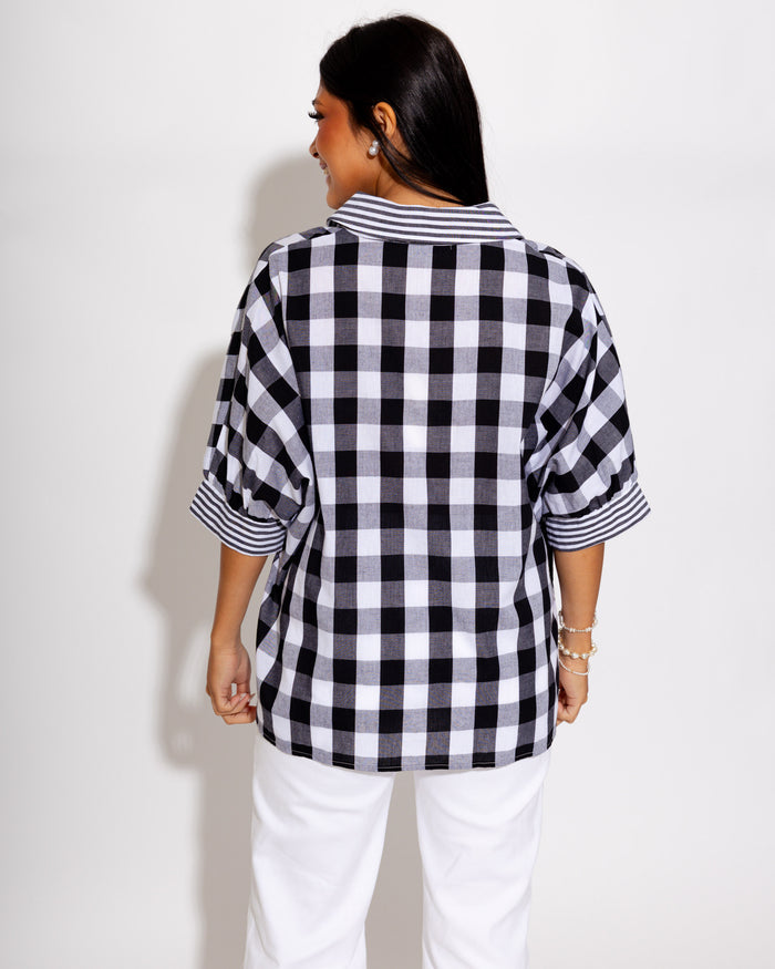 Classic Gingham Collared Top
