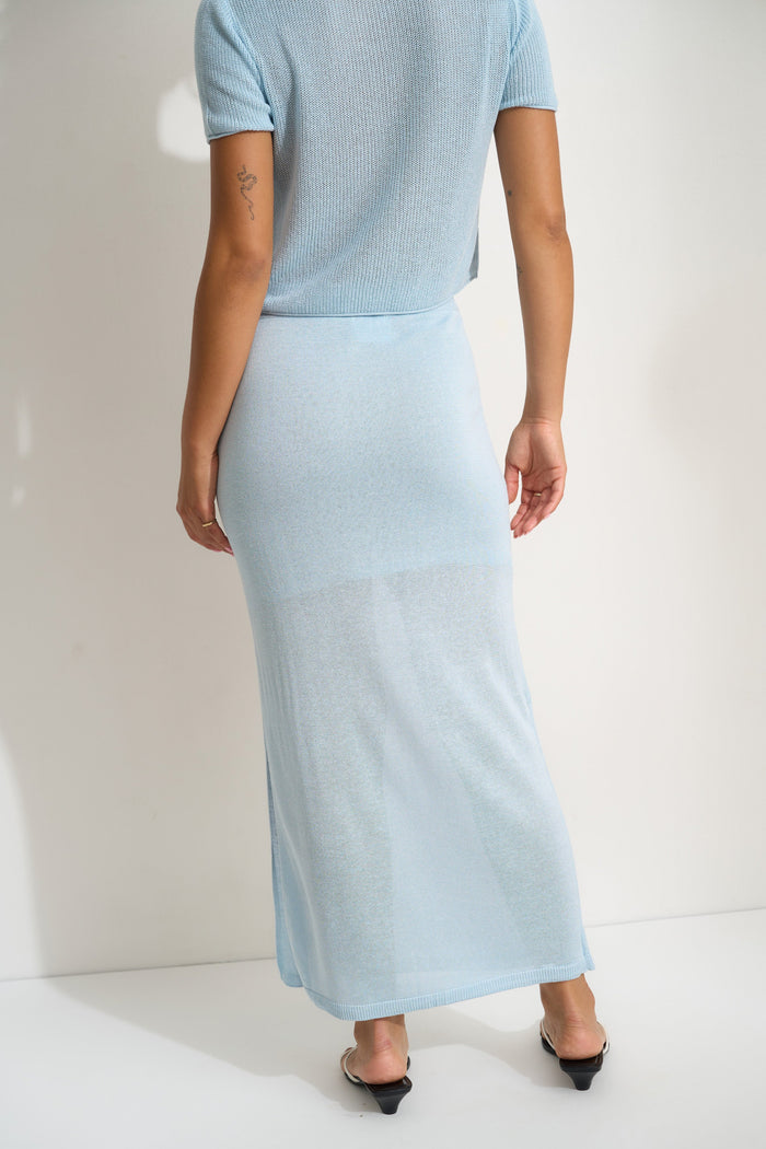Callahan Knitwear - Clover Maxi Skirt - Baby Blue -
