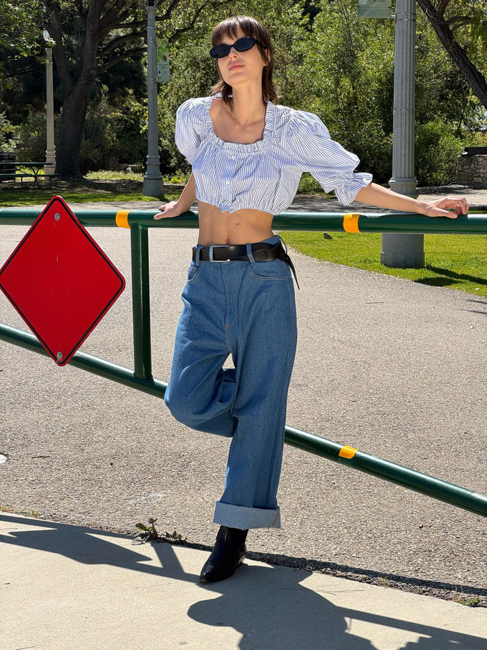 Toit Volant - Coco Cowboy Cut Pants - Light Indigo -