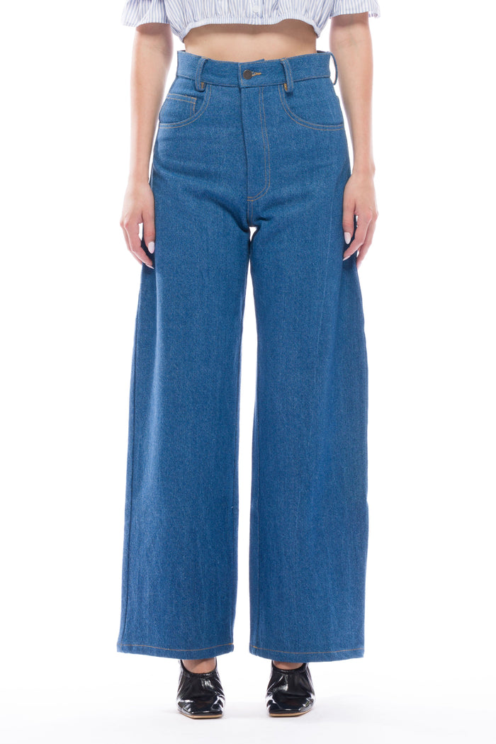 Toit Volant - Coco Cowboy Cut Pants - Light Indigo -
