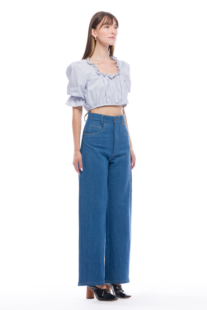 Toit Volant - Coco Cowboy Cut Pants - Light Indigo -