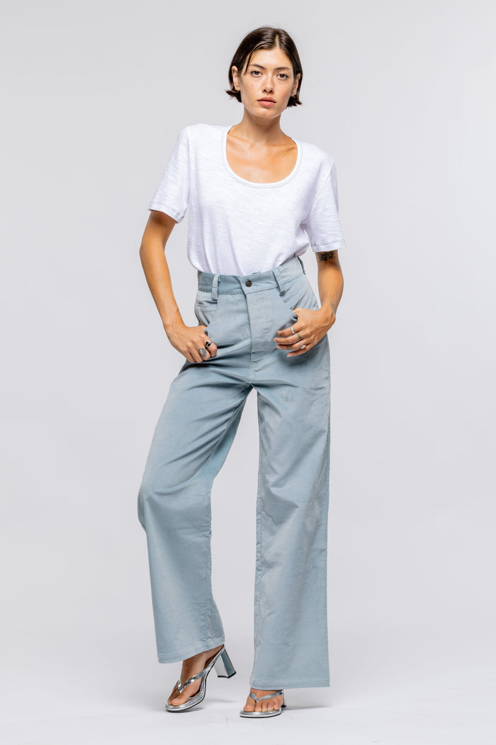 Toit Volant - Coco Cowboy Cut Pants - Silver Blue -