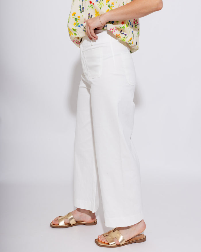 Colette Cropped Wide-leg Pants in White