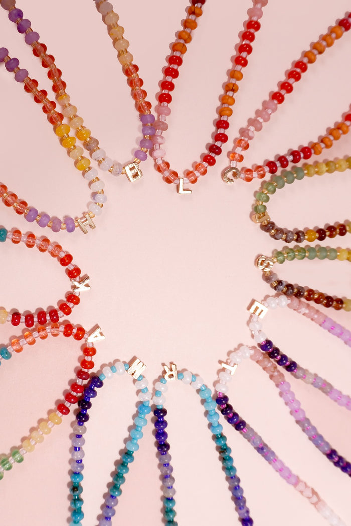 Color Me Chic Beaded Initial Necklace