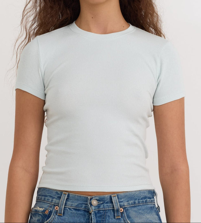 Organic Basics - Core Rib Tee - Dewdrop -
