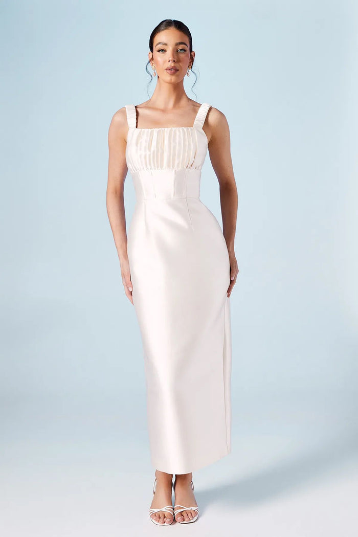 Cream Column Bridal Dress