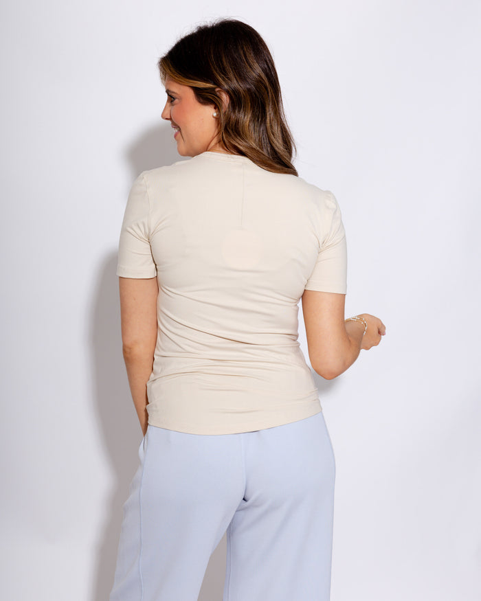 Crew Neck Tee in Ecru