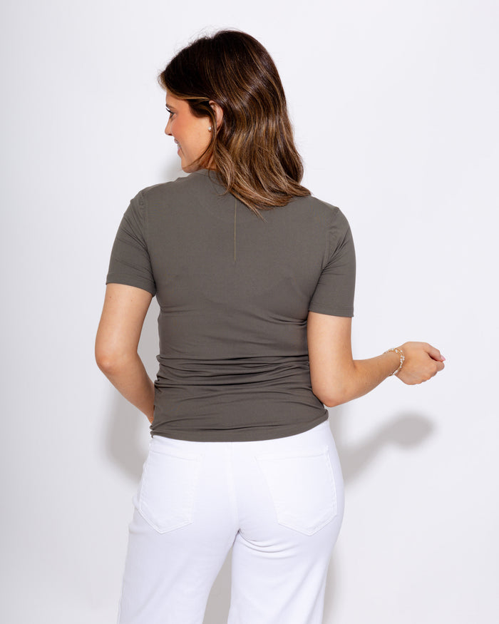 Crew Neck Tee in Grey