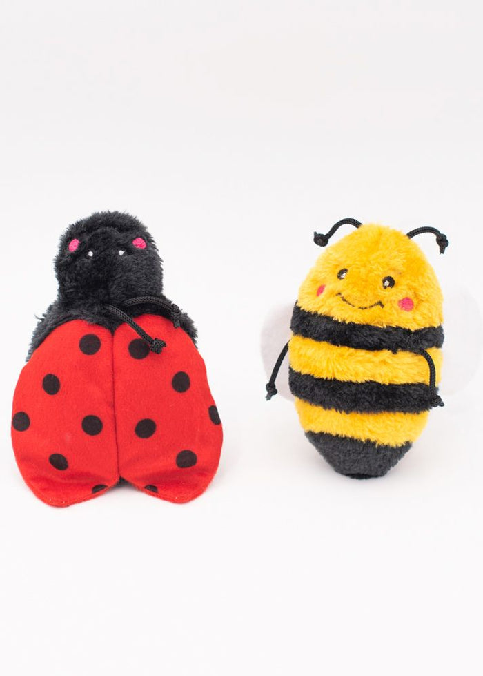 Zippy Paws - Crinkle 2-Pack Bee and Ladybug -