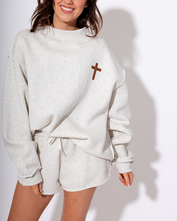 Cross/Jesus Saves Reversible Sweatshirt