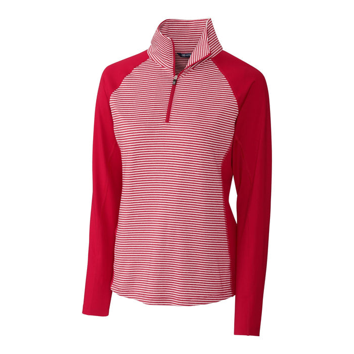 Cutter & Buck Forge Tonal Stripe Stretch Half Zip Women's Top