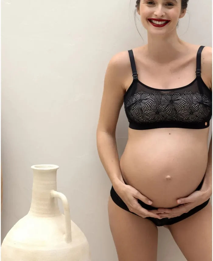 Dahlia black underwired maternity and nursing bra