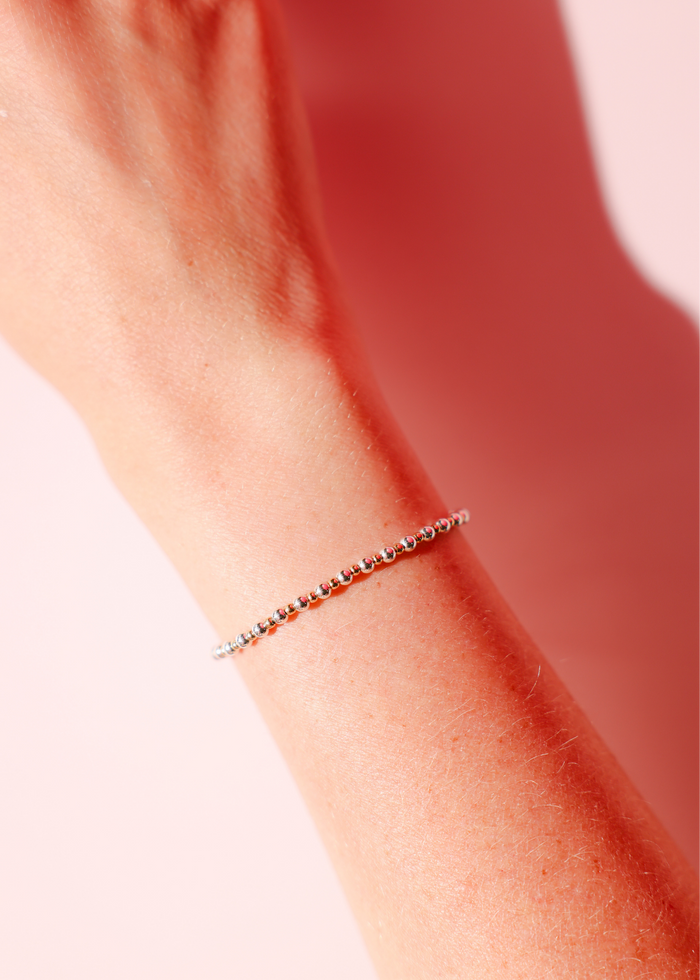 Dainty Katy Bracelet in Silver with Gold