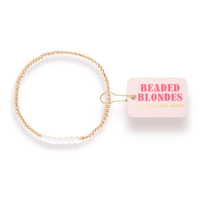 Dainty Sophia Pearl Bracelet in Gold