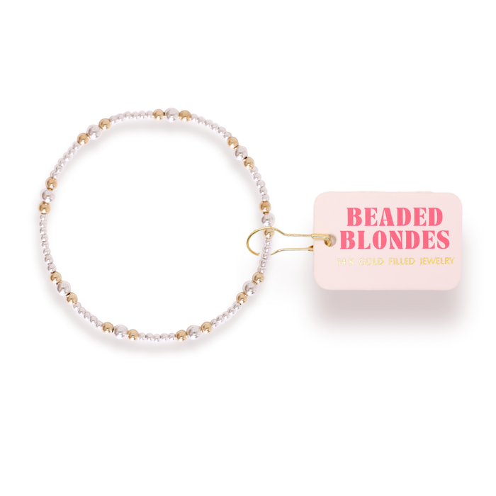 Dainty Sutton Bracelet in Silver with Gold