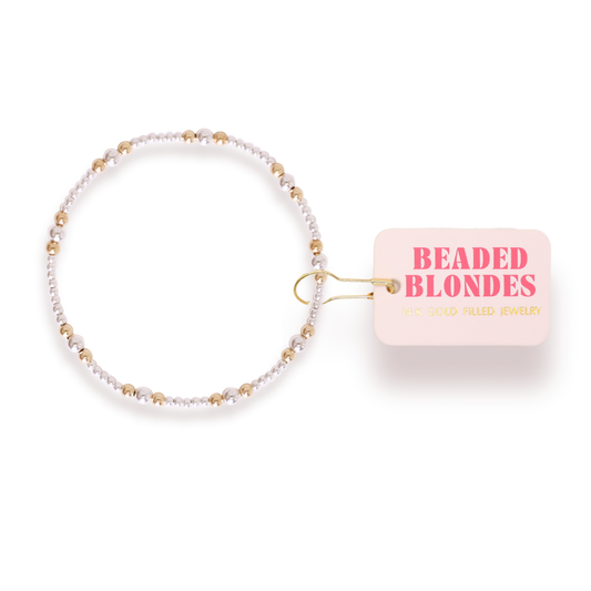 Dainty Sutton Bracelet in Silver with Gold