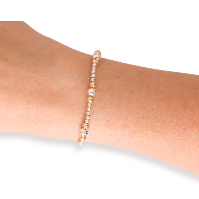 Dainty Sutton Bracelet in Silver with Gold