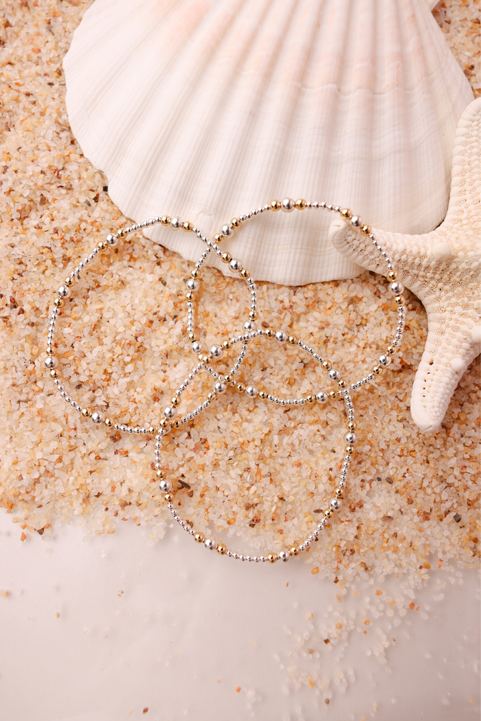 Dainty Sutton Bracelet in Silver with Gold