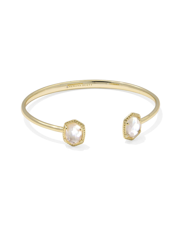 Daphne Frame Cuff Bracelet Gold Ivory MOP