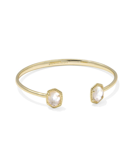 Daphne Frame Cuff Bracelet Gold Ivory MOP