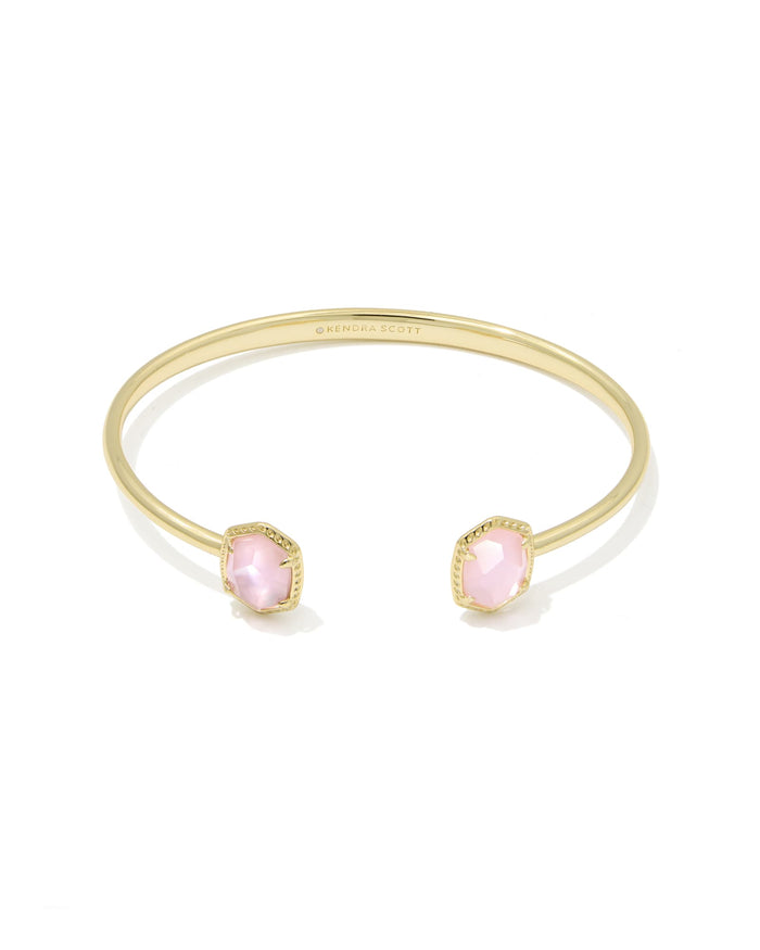 Daphne Frame Cuff Bracelet Gold Light Pink MOP