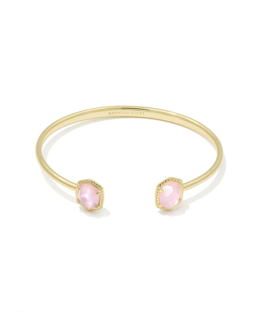 Daphne Frame Cuff Bracelet Gold Light Pink MOP