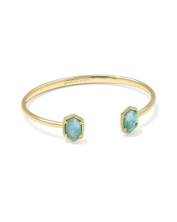 Daphne Frame Cuff Bracelet Gold Teal Amazonite