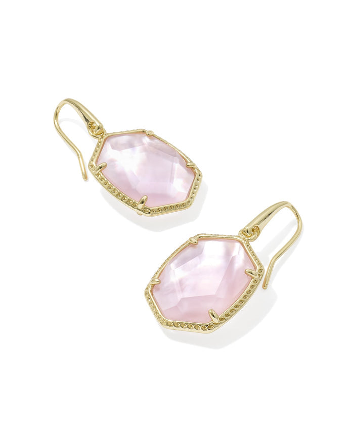 Daphne Frame Drop Ear Gold Light Pink MOP