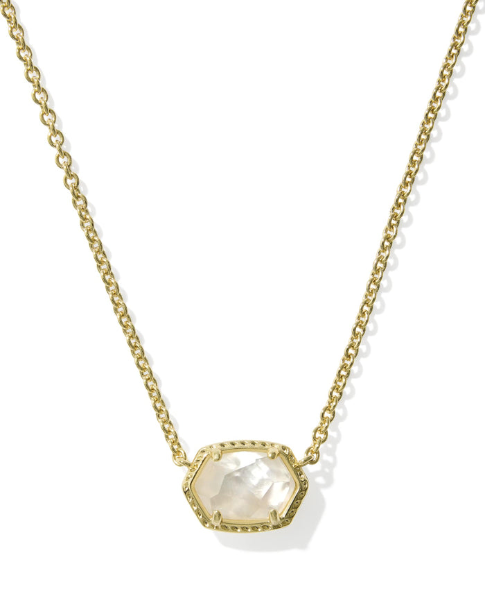Daphne Frame Pendant Necklace Gold Ivory MOP