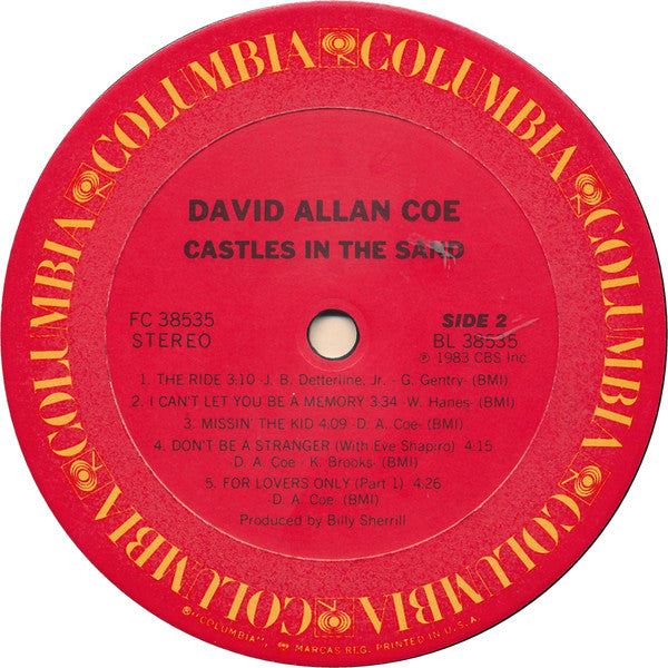 David Allan Coe - Castles In The Sand (LP) [US] 1st (Near Mint (NM or M-))
