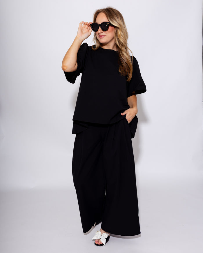 Day-to-Night Black Pant Set
