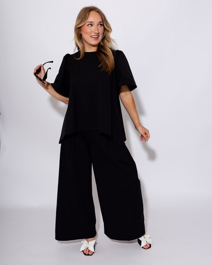 Day-to-Night Black Pant Set