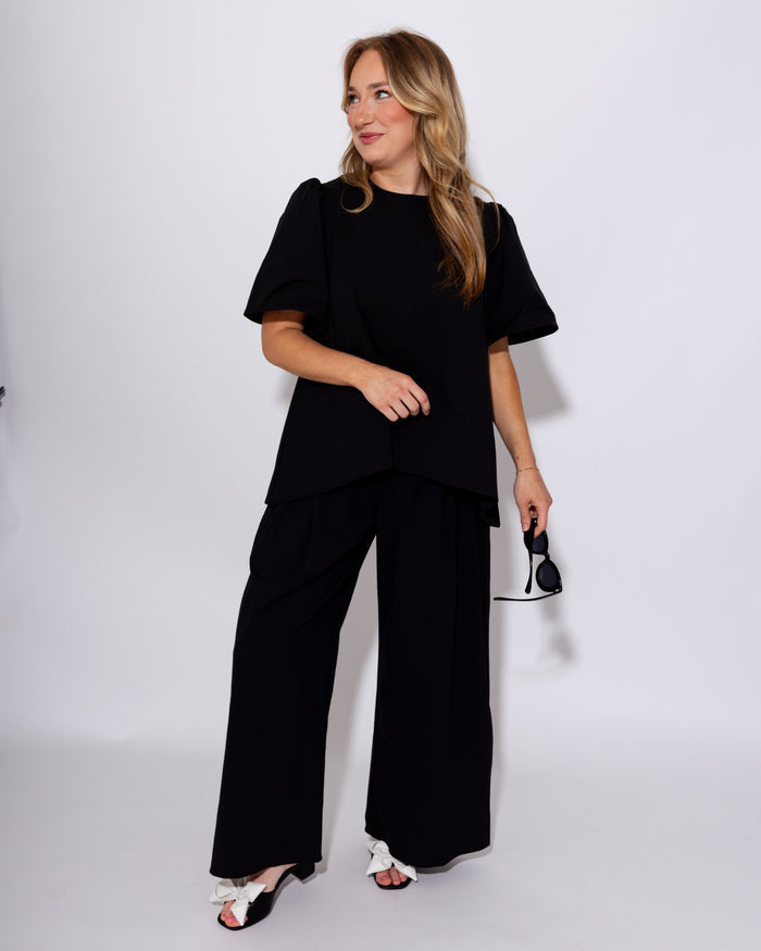 Day-to-Night Black Pant Set