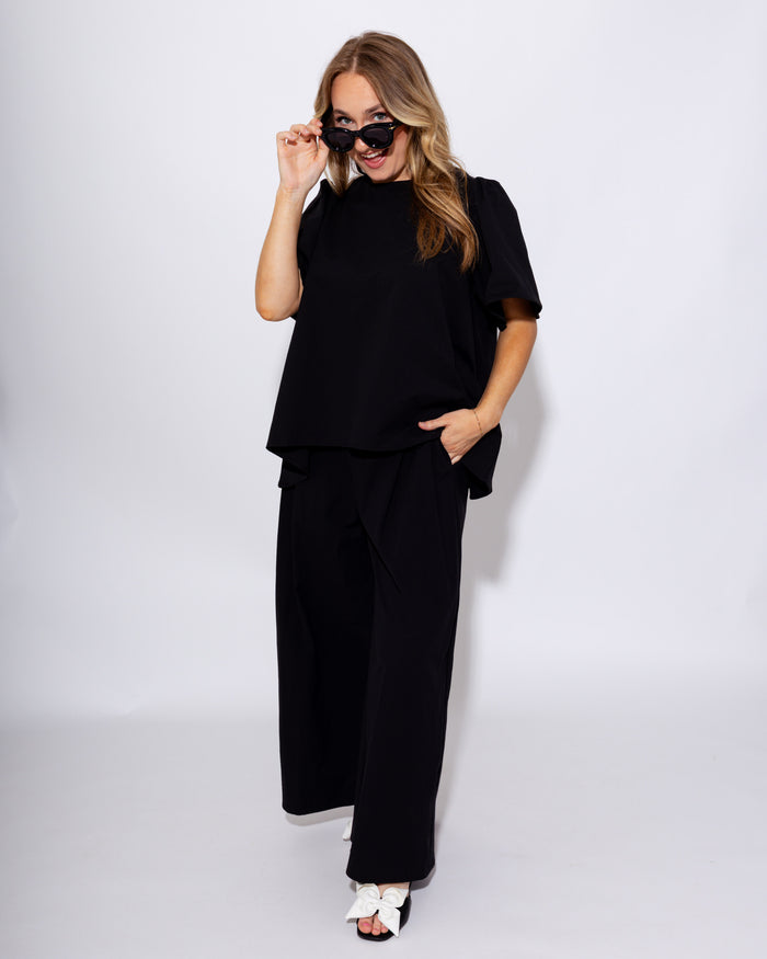 Day-to-Night Black Pant Set