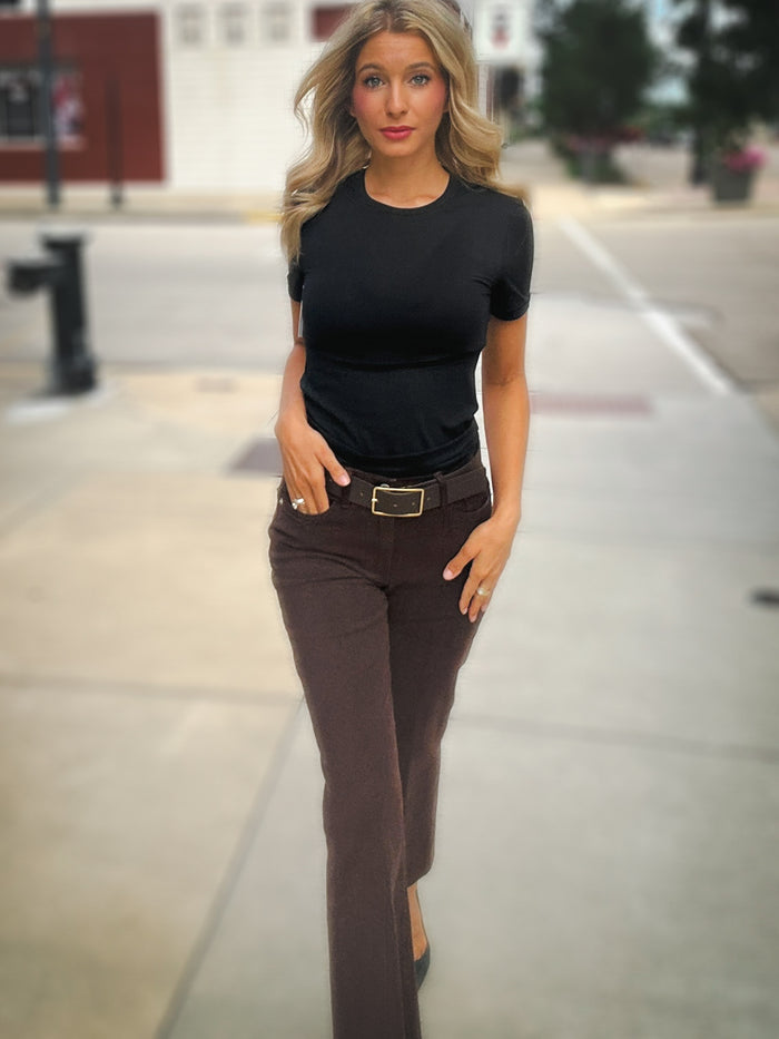 Dear John Jeanne Cropped Flare in Dark Oak