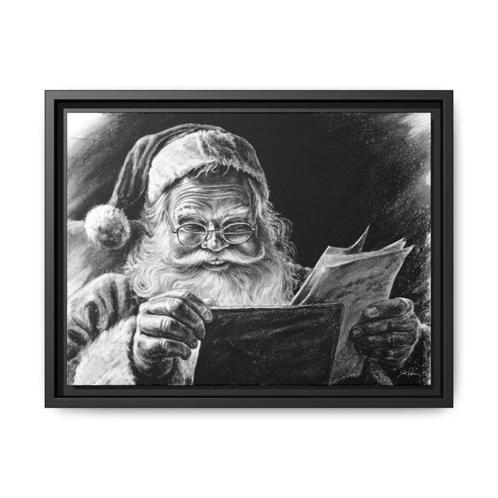 "Dear Santa" Framed Canvas