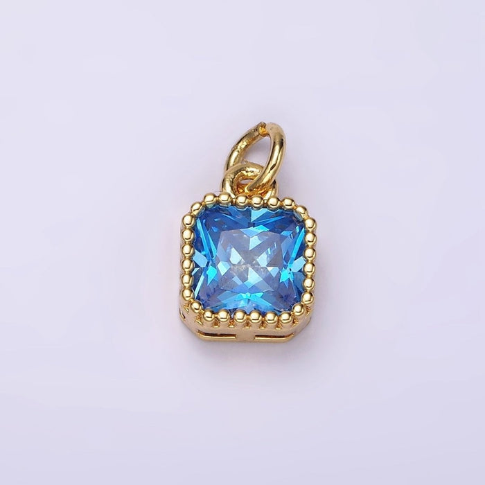 December Square Birthstone Charm