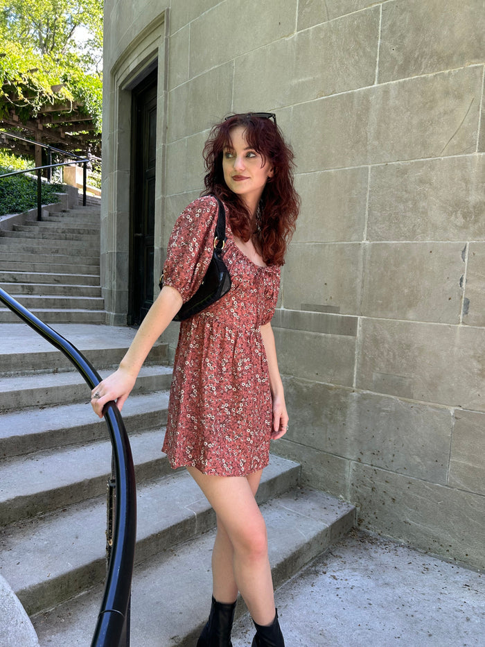 Whimsy & Row - Dena Dress in Rhubarb Floral -