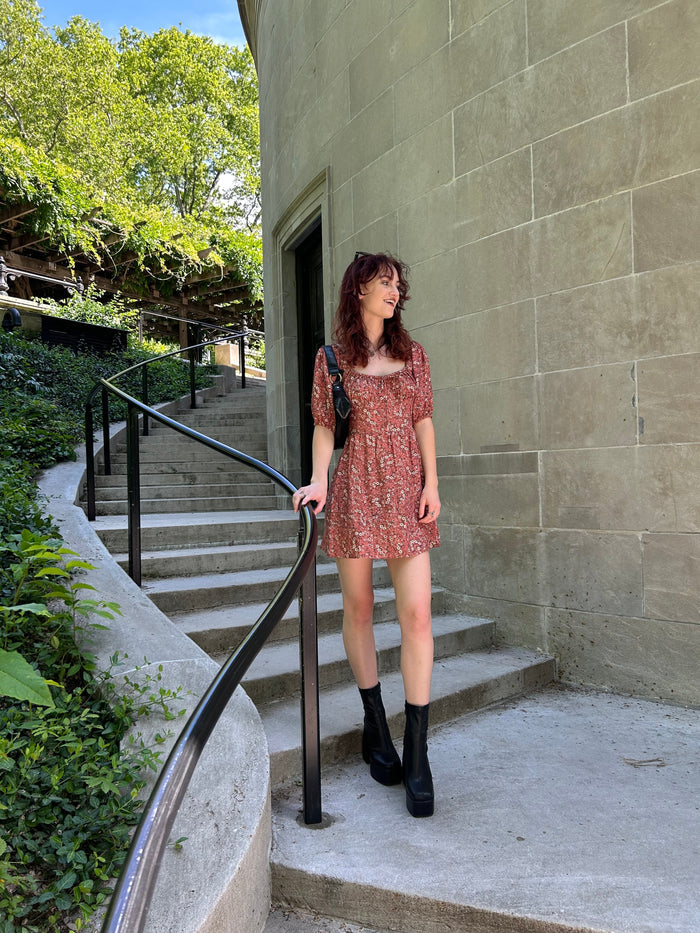Whimsy & Row - Dena Dress in Rhubarb Floral -