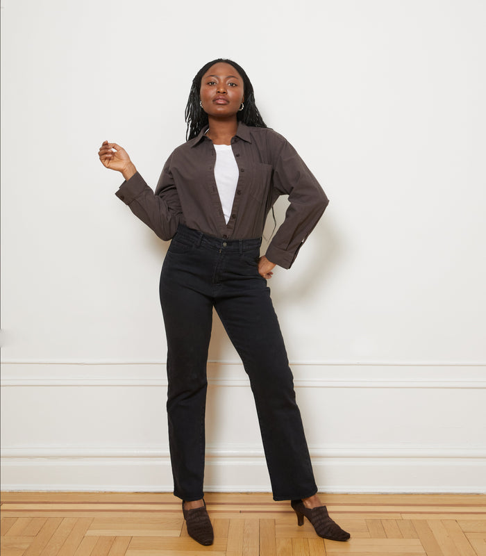 Loup - Diana Relaxed Button Up Shirt - Espresso -