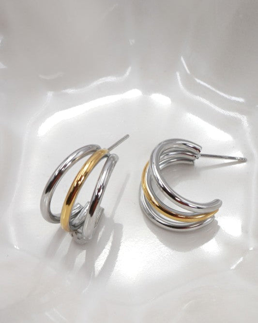 Double Dipped Huggie Earrings