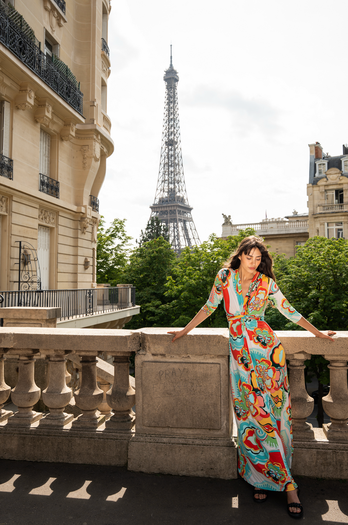 Dress Flore: Retro Floral Maxi Dress