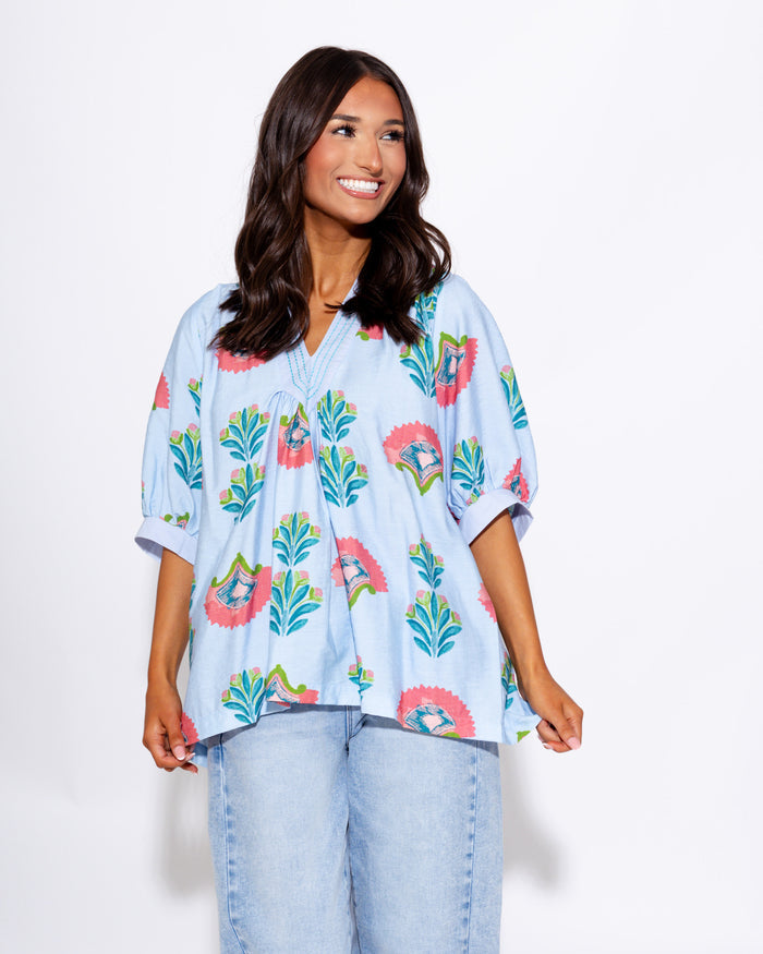 Easy Everyday Floral V-Neck Top