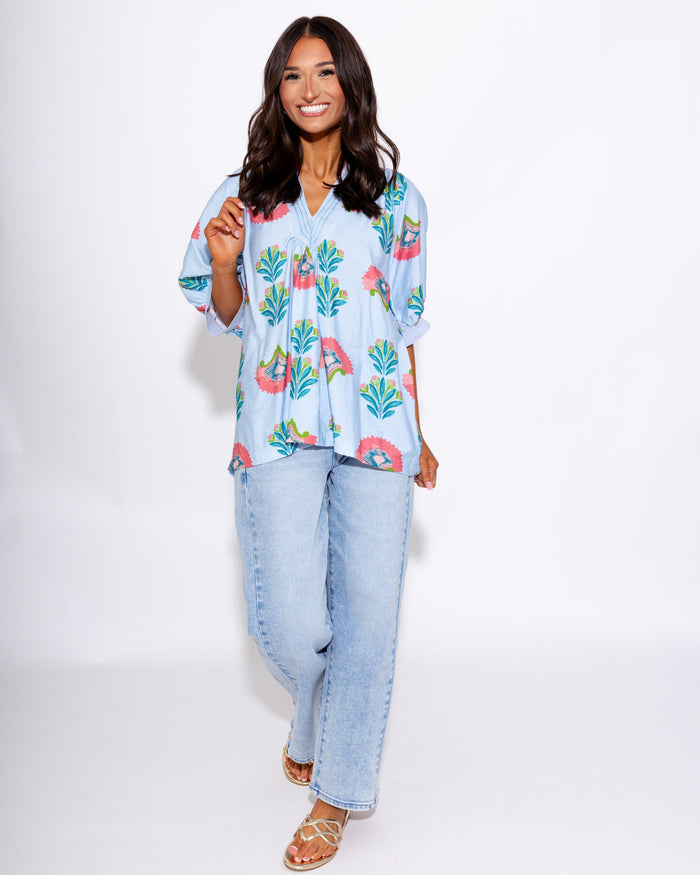 Easy Everyday Floral V-Neck Top