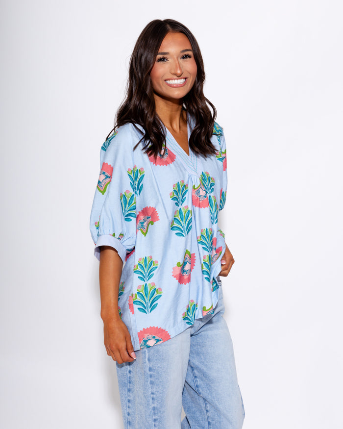 Easy Everyday Floral V-Neck Top