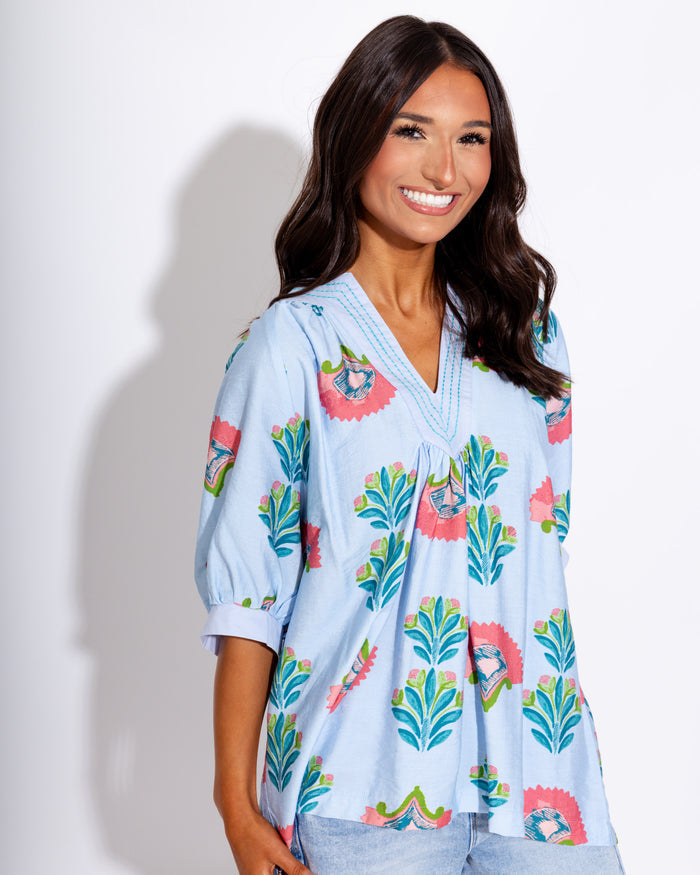 Easy Everyday Floral V-Neck Top